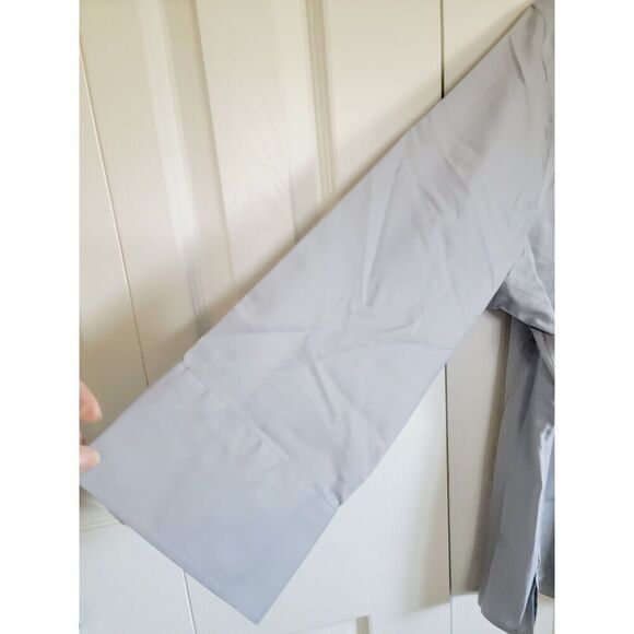 Foxcroft NYC XL Women’s Long Sleeve Easy Care Solid Poplin Blouse SilverGray NWT - Picture 4 of 10